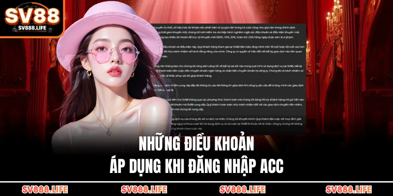 Những điều khoản áp dụng khi đăng nhập acc